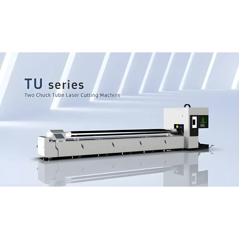 Two-chuck tube laser cutting machine with Pneumatic Chuck 1kW for precision cutting