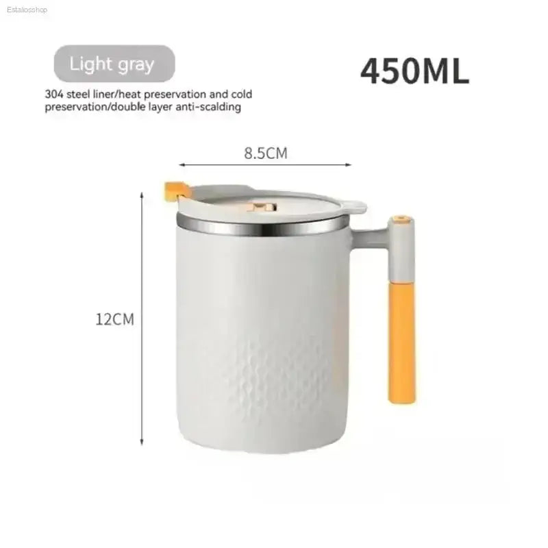 Premium 450ml Stainless Steel Insulated Coffee Mug with Handle - 15oz Double Layer Thermal Drinkware - EstaliosShop