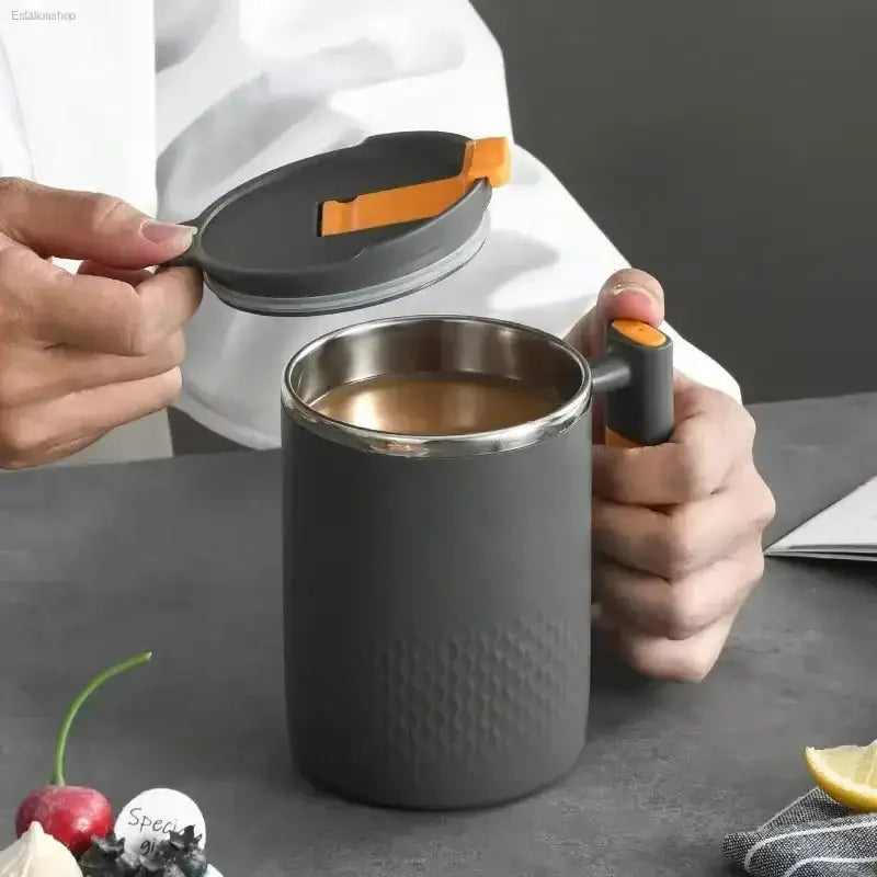 Premium 450ml Stainless Steel Insulated Coffee Mug with Handle - 15oz Double Layer Thermal Drinkware - EstaliosShop