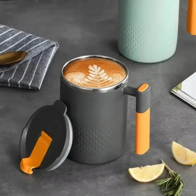 Premium 450ml Stainless Steel Insulated Coffee Mug with Handle - 15oz Double Layer Thermal Drinkware - EstaliosShop