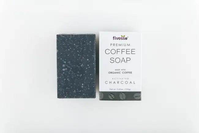 Premium Coffee Soap Bar with Activated Charcoal Cleanse - Estalios