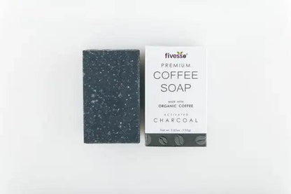 Premium Coffee Soap Bar with Activated Charcoal Cleanse - Estalios