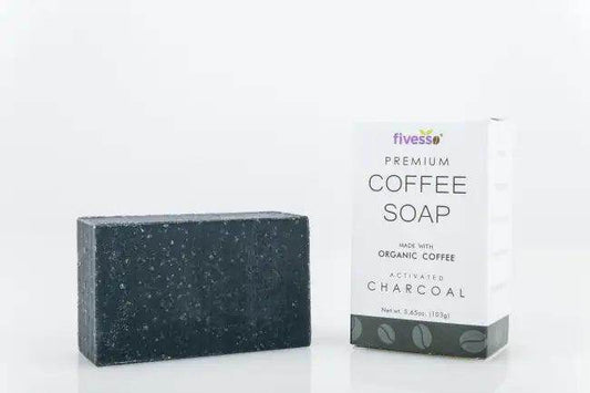 Premium Coffee Soap Bar with Activated Charcoal Cleanse - Estalios