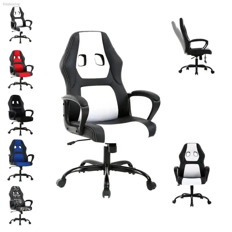 Premium Ergonomic High-Back Gaming Chair for Ultimate Comfort - Stylish PU Leather Office & PC Chair with Armrests (White)