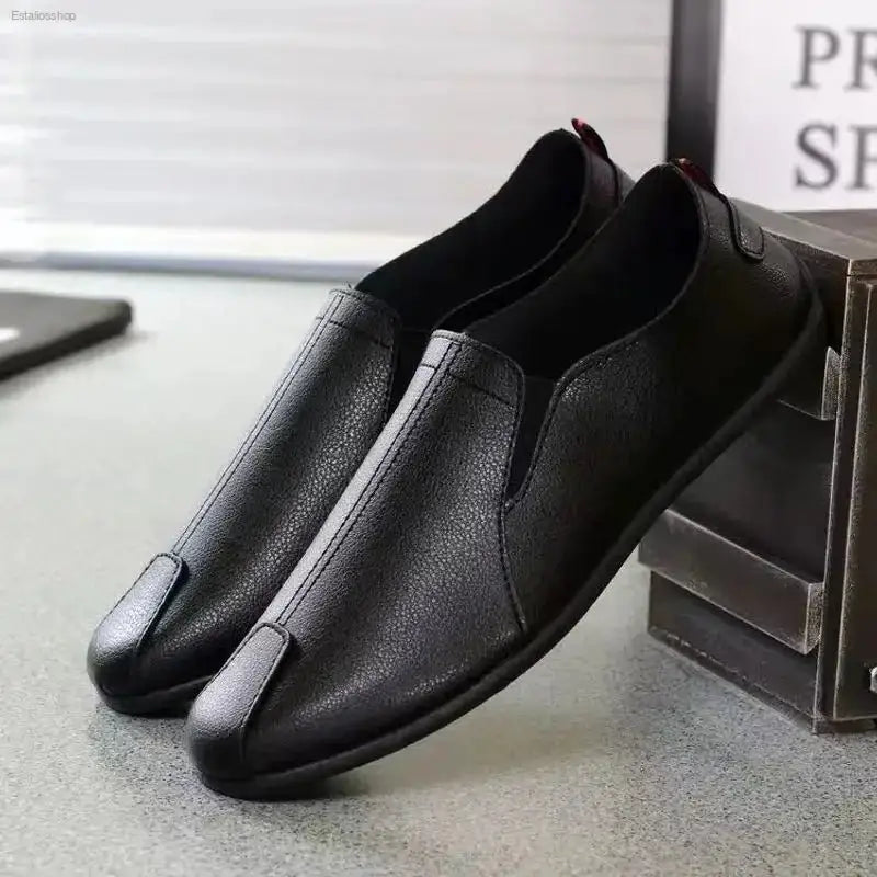 Premium Leather Slip - On Shoes with Soft Comfort for Casual Men - EstaliosShop