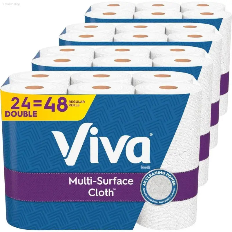 Premium Multi-Surface Cloth Paper Towels – 24 Double Rolls, 110 Ultra-Absorbent Sheets Each (4 Packs of 6) - Estalios
