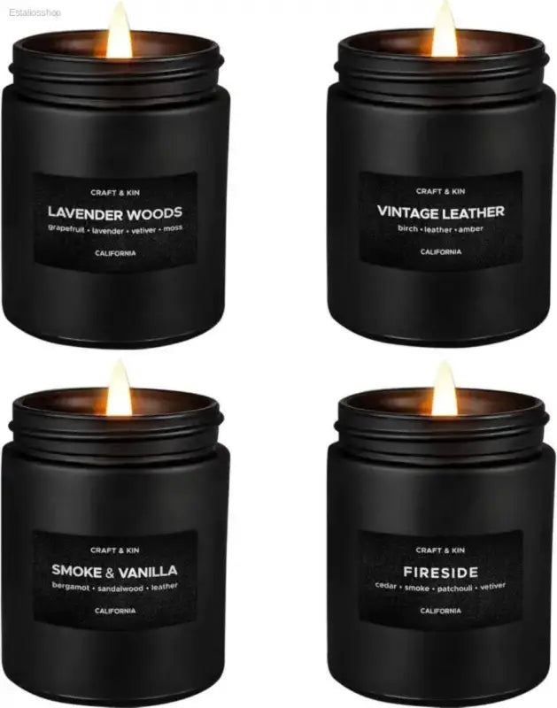 Premium Smoke Vanilla Soy Candle for Men 45 Hour Burn - Estalios
