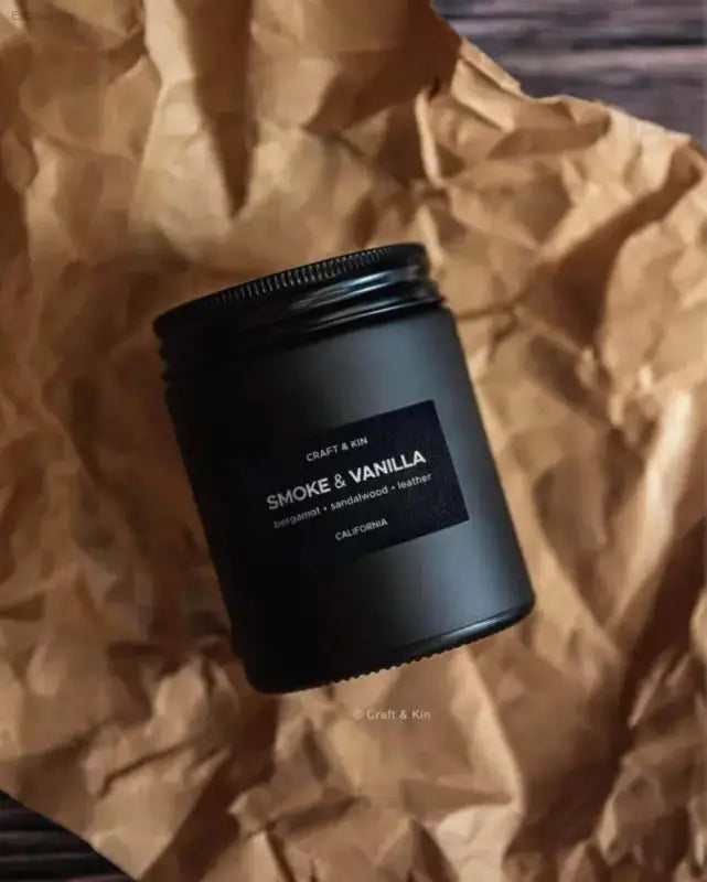Premium Smoke Vanilla Soy Candle for Men 45 Hour Burn - Estalios