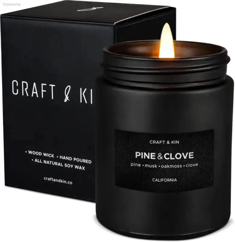 Premium Smoke Vanilla Soy Candle for Men 45 Hour Burn - Estalios
