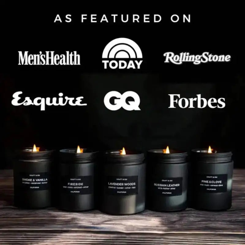 Premium Smoke Vanilla Soy Candle for Men 45 Hour Burn - Estalios