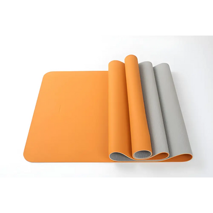 Premium TPE Yoga Mat in Orange and Gray for your ultimate yoga experience