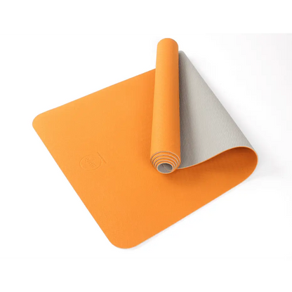 Orange and gray Premium TPE Yoga Mat for a comfortable and stylish workout experience