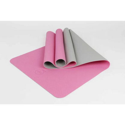 Stylish Pink and Gray TPE Premium Yoga Mat for your fitness routine