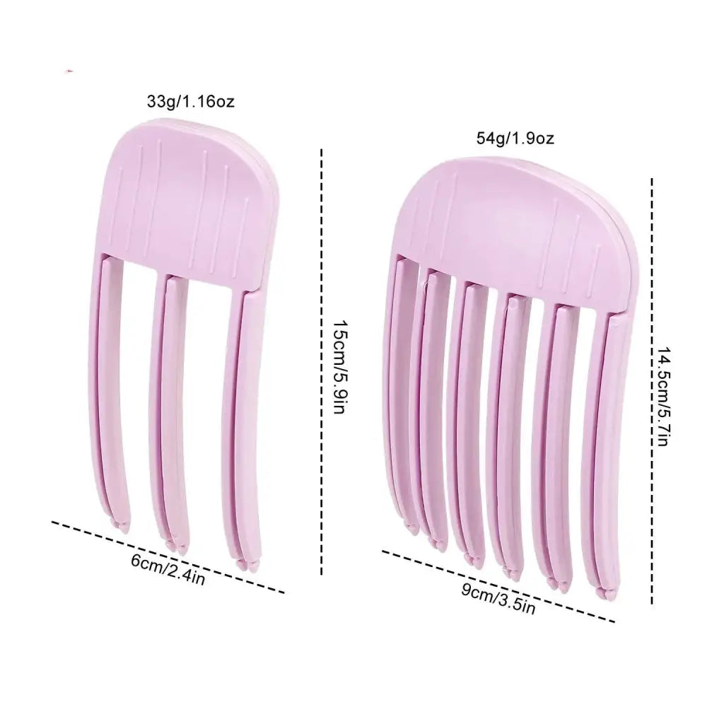 Two pink plastic hair combs with measurements in Pretty Pink Hair Accessories Deals