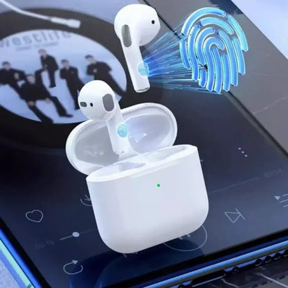 White wireless earbuds with charging case for Pro4 Original Wireless Air Buds