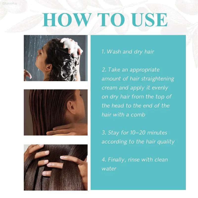 Protein Hair Straightening Cream for Repairing Dry Hair - Estalios