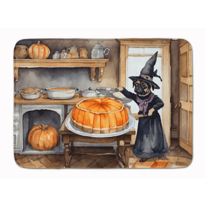 Pug Fall Kitchen Pumpkins Memory Foam Mat for Comfort - Estalios
