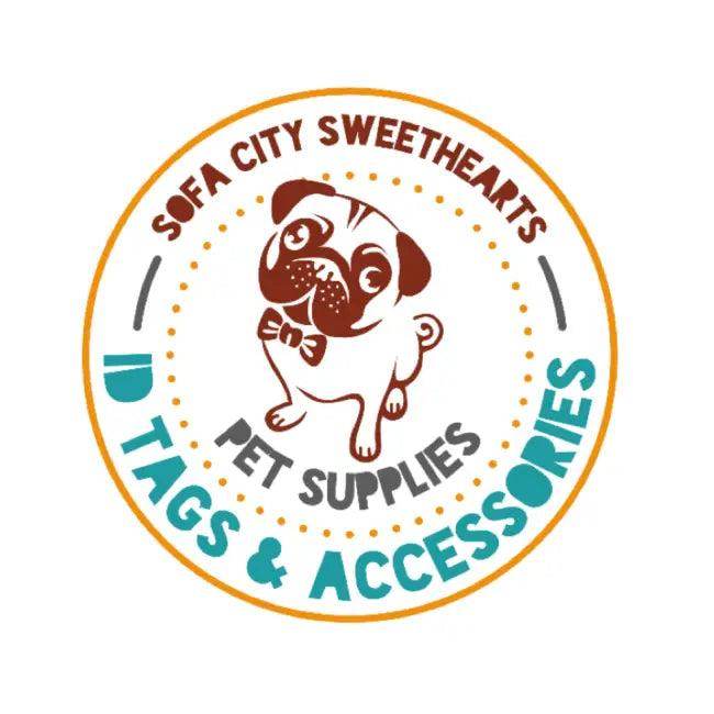 Pug Pet Tags in Moon Pink Glow in the Dark Options - Estalios