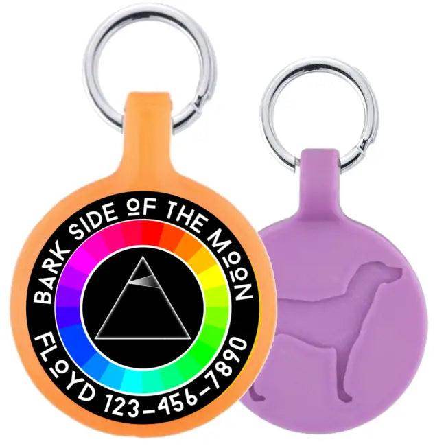 Pug Pet Tags in Moon Pink Glow in the Dark Options - Estalios