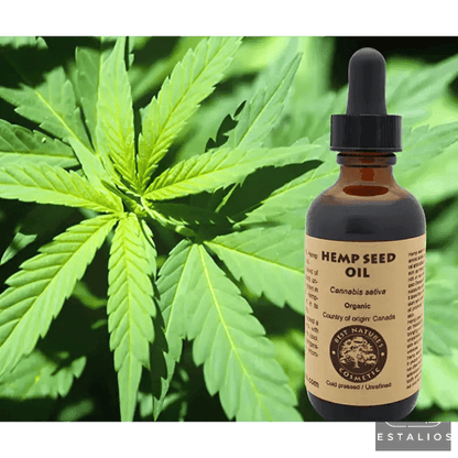 Pure Cold Pressed Hemp Seed Oil in a Brown Bottle for Radiant Skin - Estalios