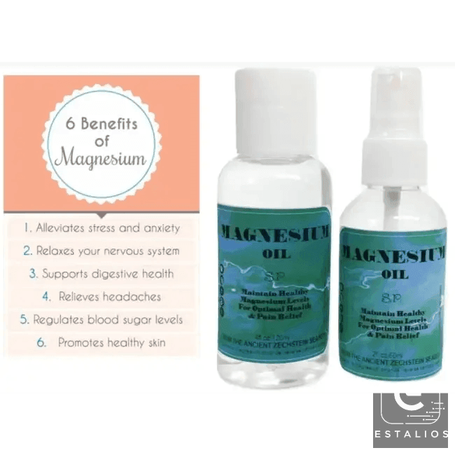 Pure Magnesium Oil Spray - Two Bottles for Stress Relief - Estalios