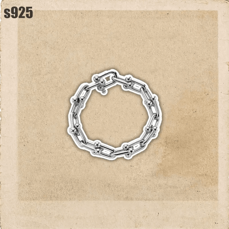 Silver chain bracelet.