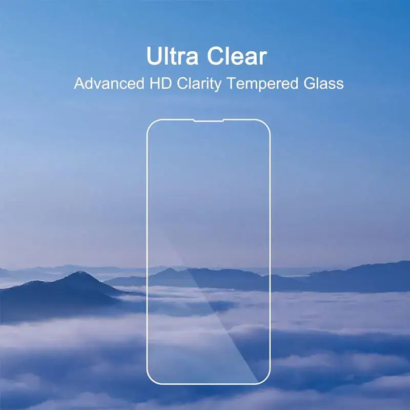 Clear Tempered Glass Screen Protector for iPhone 15 Pro Max in Purple Case & Tempered Glass 5pcs