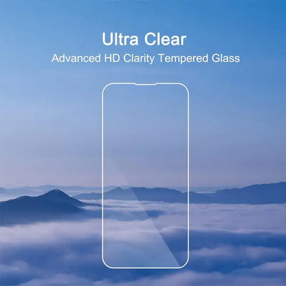 Clear Tempered Glass Screen Protector for iPhone 15 Pro Max in Purple Case & Tempered Glass 5pcs