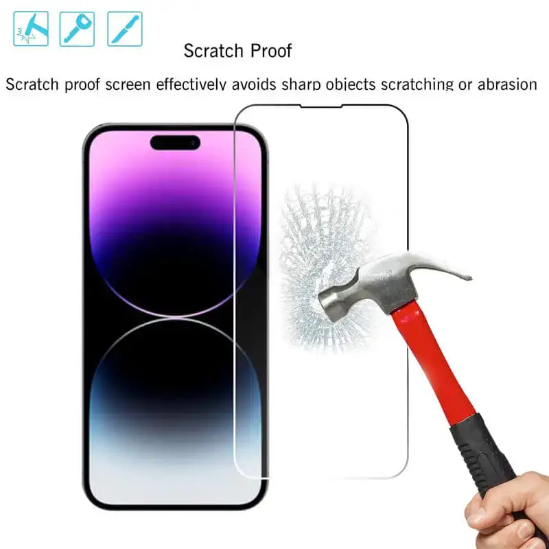 Scratch-proof phone screen protector for Purple Case & Tempered Glass 5pcs iPhone 15 Pro Max