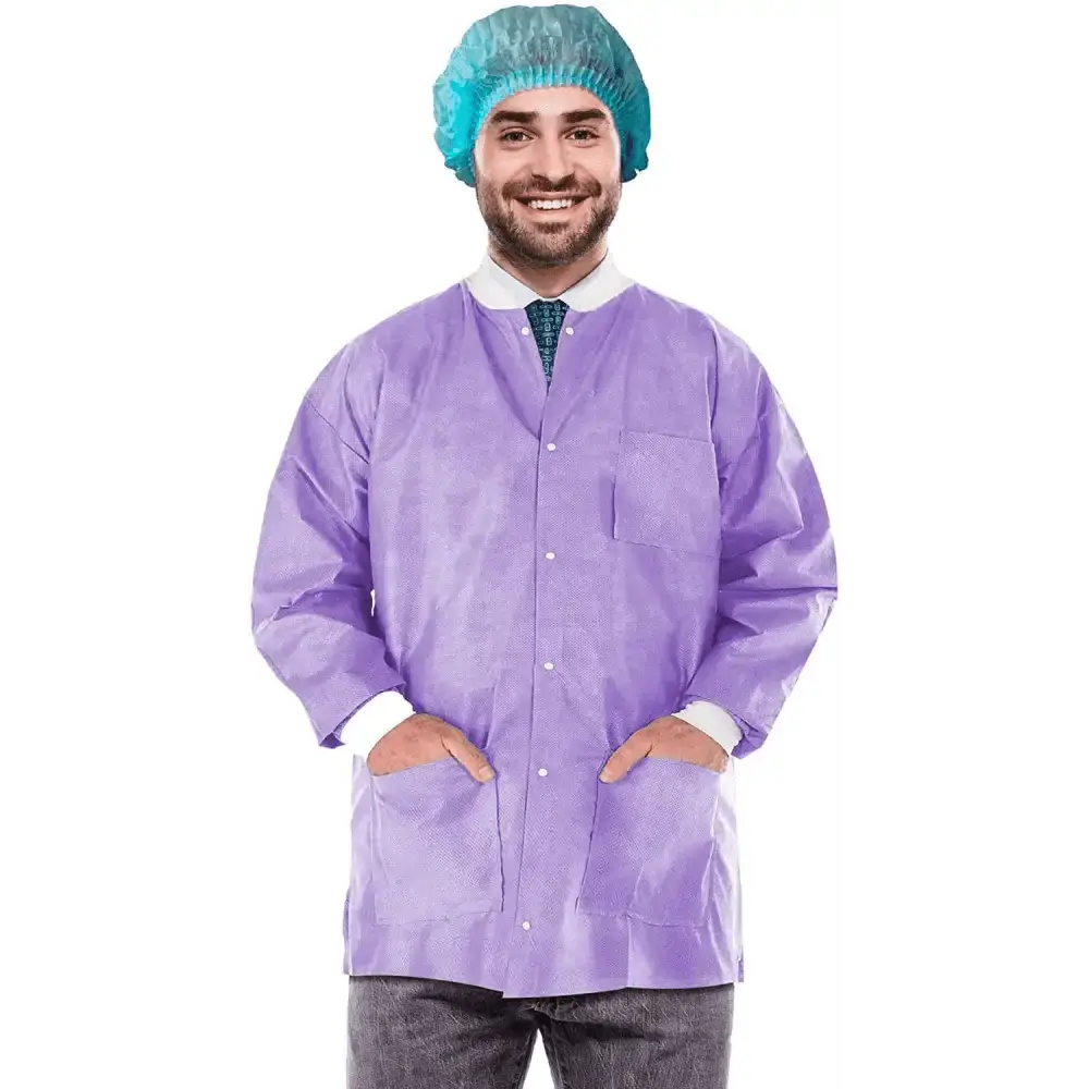 Premium Disposable Lab Jacket Pack with Liquid Protection for Confident Professionals