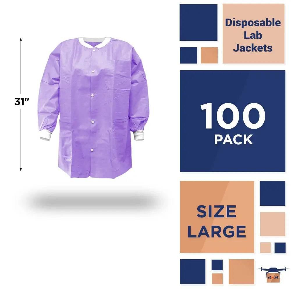 Unleash Ultra Violet: Grab your Purple Disposable Lab Jacket Pack Now! Here's the Product Description you Requested: Step Into the Lab with Confidence - Estalios