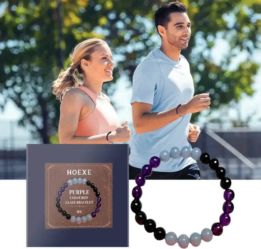 Purple Glass Detox Bracelet for Refreshing Wellness - Estalios