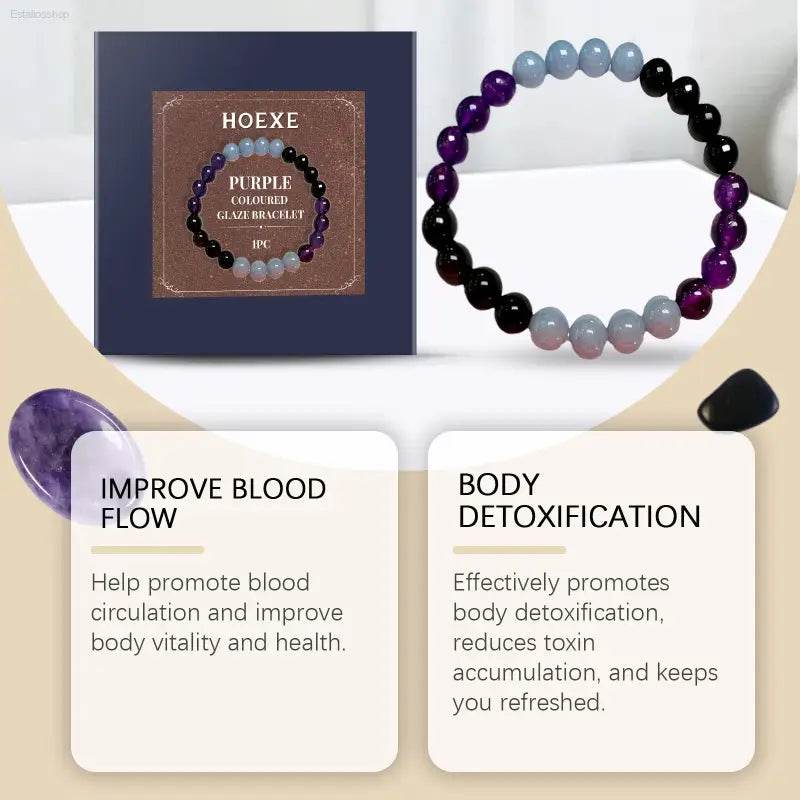 Purple Glass Detox Bracelet for Refreshing Wellness - Estalios