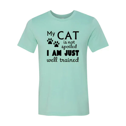 Mint-colored Purrfect Athletic Heather Cat Tee with fun cat-themed text for cat lovers