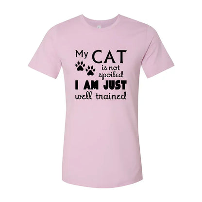 Pink Purrfect Athletic Heather Cat Tee featuring fun cat-themed text