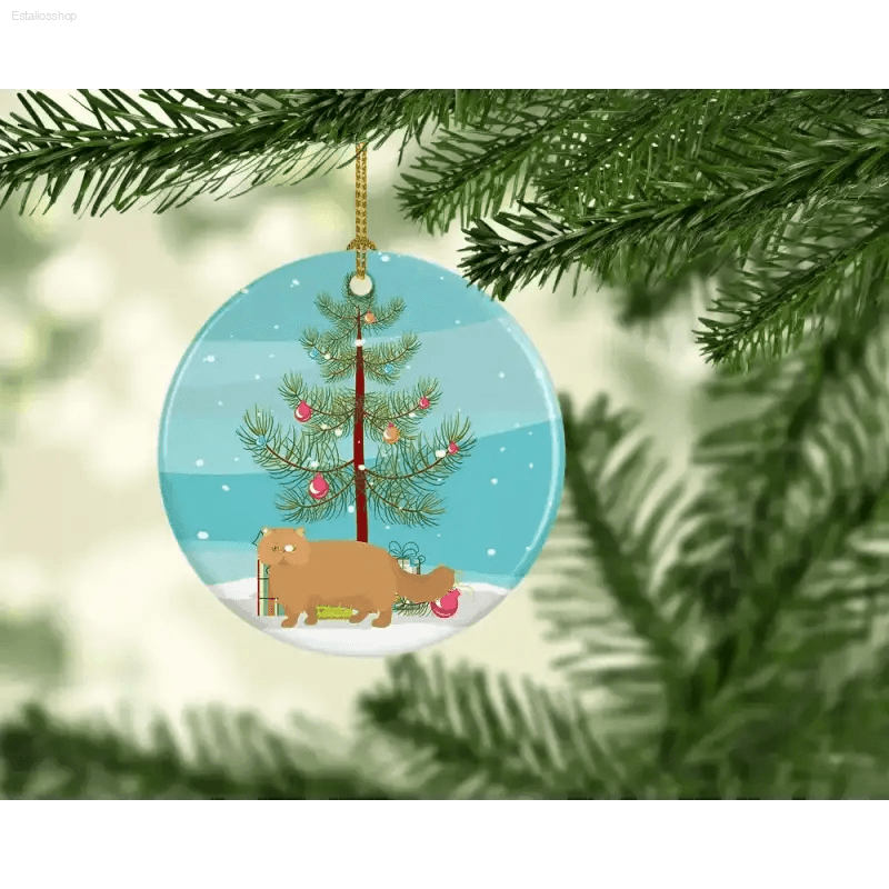 Purrfect Festive White Ceramic Ornament! Here's a Product Description for Purrfect Festive White Ceramic Ornament!: this Charming Ornament Brings a Touch - Estalios