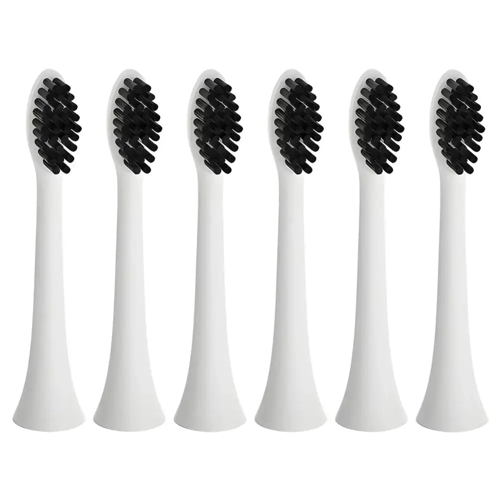 Six Pursonic replacement toothbrush heads charcoal for Philips Sonicare with black bristles