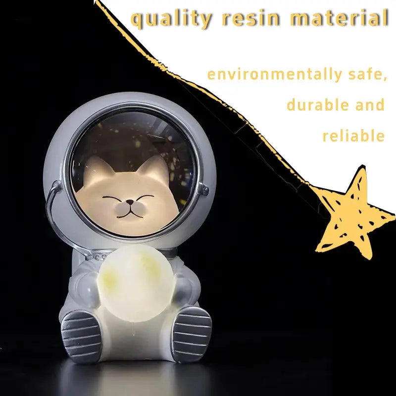 Puseky Astronaut Cat Night Light - Enchanting LED Moon Lamp for Home and Office Decoration - Estalios