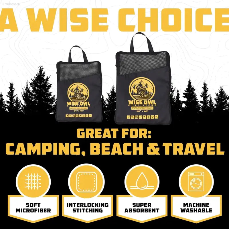 Quick-Dry Microfiber Camping Towel - Lightweight & Compact Travel Essential for Hiking, Beach, Gym, & Yoga