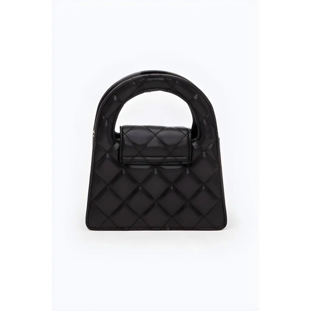 Stylish black quilted handbag with handle from the Convertible Quilted Clutch collection