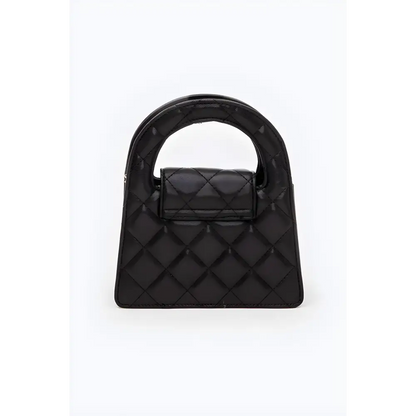 Stylish black quilted handbag with handle from the Convertible Quilted Clutch collection