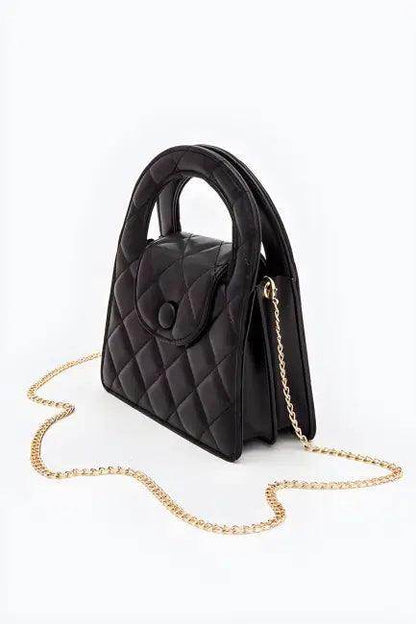 Chic Quilted Handbag with Luxe Gold Chain for Elegance - Estalios