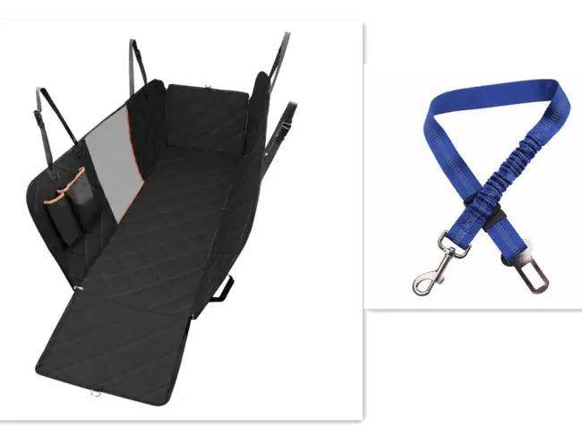 Quilted Dog Car Seat Cover with Safety Strap for Comfort - Estalios