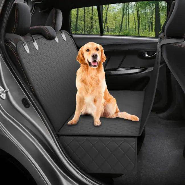 Quilted Dog Car Seat Cover with Safety Strap for Comfort - Estalios