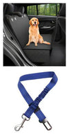 Quilted Dog Car Seat Cover with Safety Strap for Comfort - Estalios