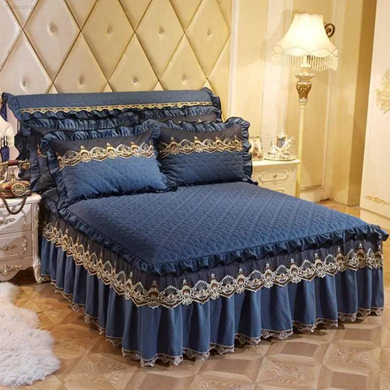 Quilted Lace Bed Skirt Thickened Plus Cotton Bedspread Single Piece Simmons Bed Cover Bed Circumference 1.8m Bed - Estalios