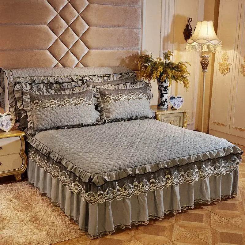 Quilted Lace Bed Skirt Thickened Plus Cotton Bedspread Single Piece Simmons Bed Cover Bed Circumference 1.8m Bed - Estalios