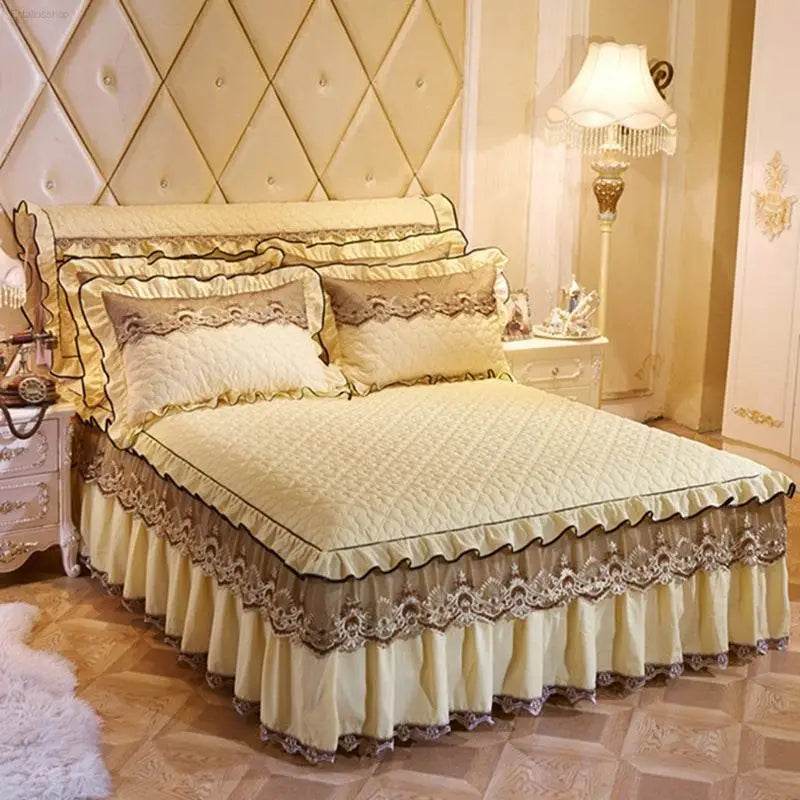 Quilted Lace Bed Skirt Thickened Plus Cotton Bedspread Single Piece Simmons Bed Cover Bed Circumference 1.8m Bed - Estalios
