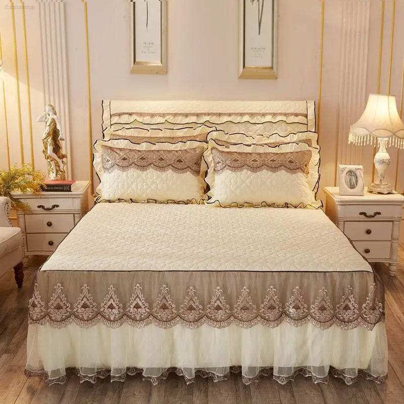 Quilted Lace Bed Skirt Thickened Plus Cotton Bedspread Single Piece Simmons Bed Cover Bed Circumference 1.8m Bed - Estalios