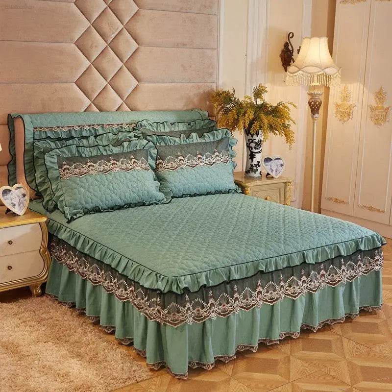 Quilted Lace Bed Skirt Thickened Plus Cotton Bedspread Single Piece Simmons Bed Cover Bed Circumference 1.8m Bed - Estalios